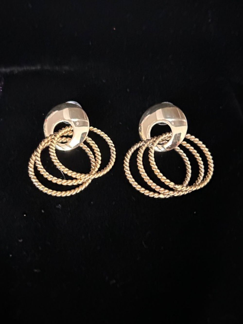 Vintage Gold Tone Multi-Rope Studs With Brand New Hypo-Allergenic Backing